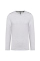 Heren T-shirt lange mouw V Hals Kariban K358 ASH HEATHER